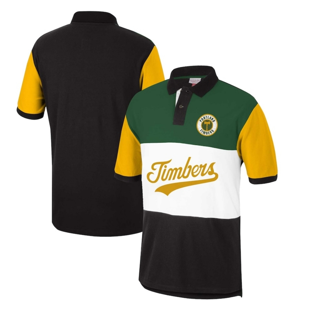 Portland Timbers Mitchell & Ness Since '96 Color Blocked Polo - Green